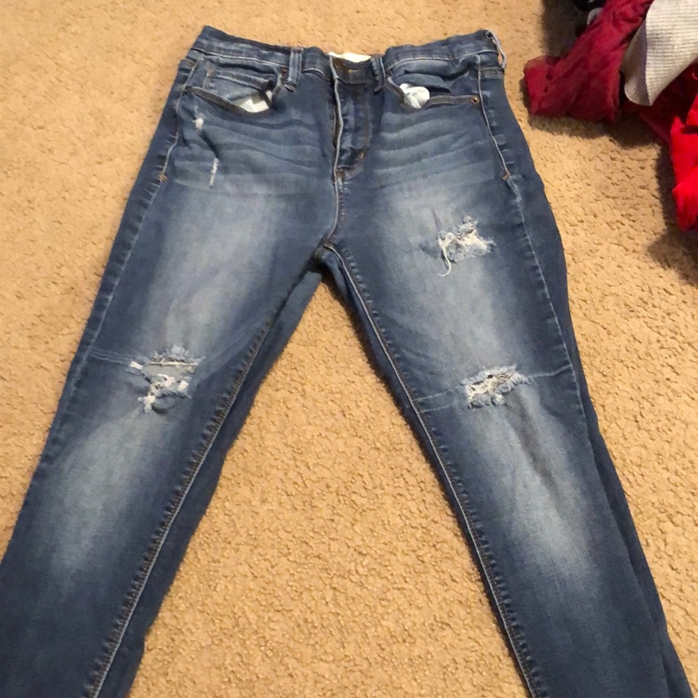 Blue skinny jeans